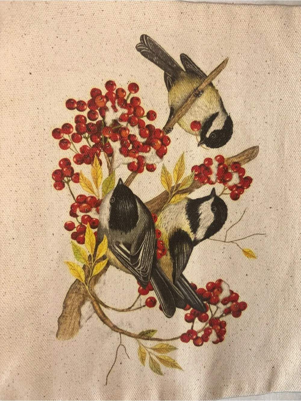 Chickadee canvas zipper pouch nwt